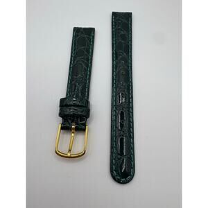 Hadley-Roma 14mm Green Croc-Grain Genuine Leather Watch Strap (14R)